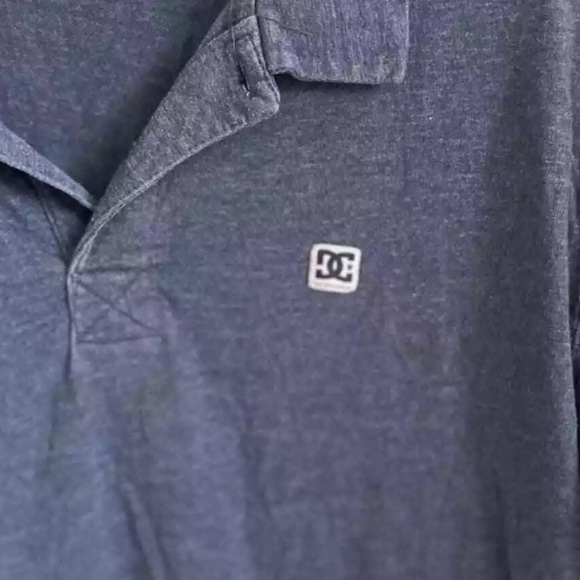 DC Skateboards Polo Shirt Men's Short Sleeve Blue  Size Large Skate Skater Y2K - Picture 3 of 5